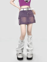 Litlookz Studio Y2K Star Patch Belted Leg Warmers, view 3