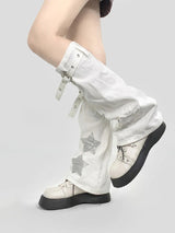 Litlookz Studio Y2K Star Patch Belted Leg Warmers, view 4