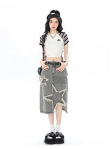 Litlookz Studio Y2K Star Patchwork Midi Skirt, view 3