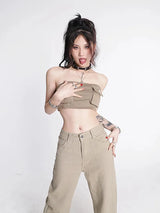 Litlookz Studio Y2K Star Pockets High Waist Jeans, view 3