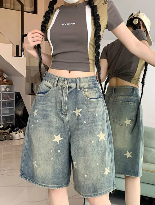 Litlookz Studio Y2K Star Print Jorts
