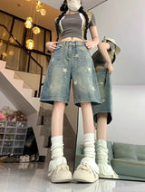 Litlookz Studio Y2K Star Print Jorts, view 3