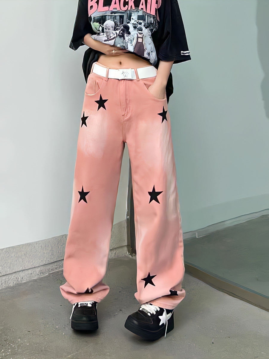 Litlookz Studio Y2K Star Printed Jeans