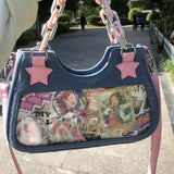 Litlookz Studio Y2k Star Transparent Denim Bag, view 4