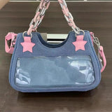 Litlookz Studio Y2k Star Transparent Denim Bag, view 6