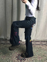 Litlookz Studio Y2K Sticker Cargo Jeans, view 3