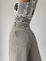 Litlookz Studio Y2K Straight Leg Gray Jeans, view 4