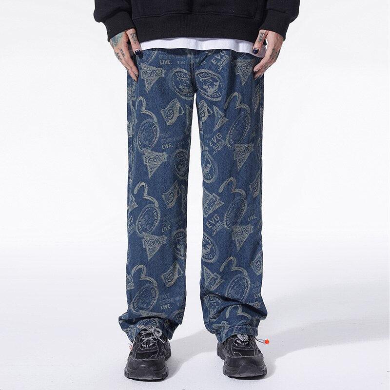 Litlookz Studio Y2K Straight Leg Printed Jeans