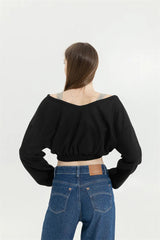 Litlookz Studio Y2K Strap Detailed Crop Sweatshirt, view 2
