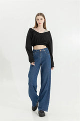 Litlookz Studio Y2K Strap Detailed Crop Sweatshirt, view 4