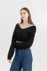 Litlookz Studio Y2K Strap Detailed Crop Sweatshirt, view 5