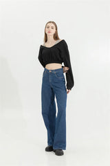 Litlookz Studio Y2K Strap Detailed Crop Sweatshirt, view 6