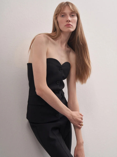 Litlookz Studio Y2K Strapless Button Up Top