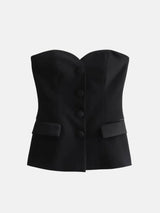 Litlookz Studio Y2K Strapless Button Up Top, view 4