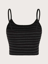 Litlookz Studio Y2K Striped Button Crop Top, view 2