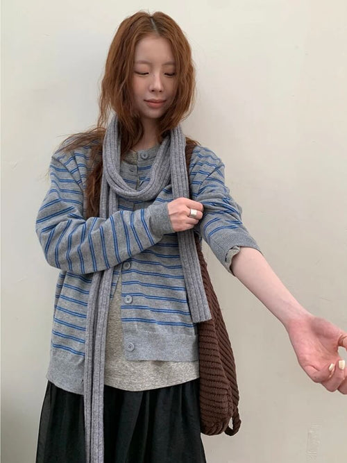 Litlookz Studio Y2K Striped Cardigan