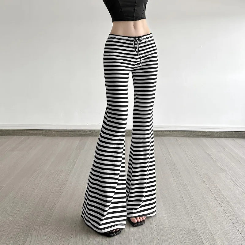 Litlookz Studio Y2K Striped Flare Sweatpants