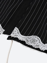 Litlookz Studio Y2K Striped Lace Trim Corset Top, view 4