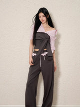 Litlookz Studio Y2K Striped Shirt Tie Top, view 3