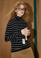 Litlookz Studio Y2K Striped Turtleneck Top, view 3