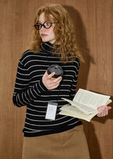 Litlookz Studio Y2K Striped Turtleneck Top, view 4