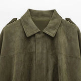Litlookz Studio Y2K Suede Bomber Jacket, view 3