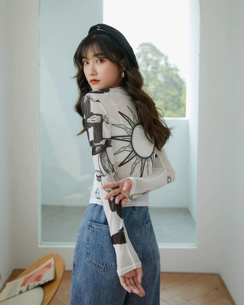 Litlookz Studio Y2K Sun Child Sheer Top