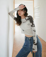 Litlookz Studio Y2K Sun Child Sheer Top, view 2