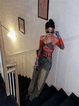 Litlookz Studio Y2K Sunset Mesh Top, view 5