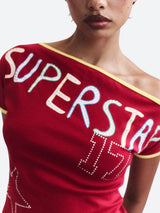 Litlookz Studio Y2K Superstar One Shoulder Tee, view 3