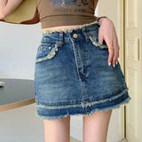 Litlookz Studio Y2K Tasseled Denim Mini Skort, view 2