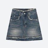 Litlookz Studio Y2K Tasseled Denim Mini Skort, view 5