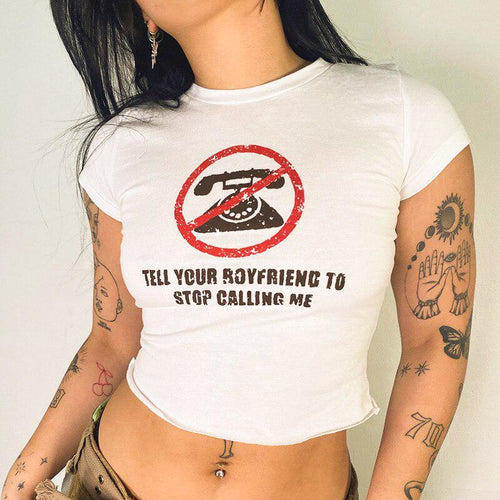 Litlookz Studio Y2K Tell Your Boyfriend Crop Top