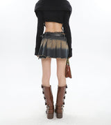 Litlookz Studio Y2K Tie At Side Distressed Mini Skirt, view 5