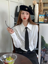 Litlookz Studio Y2K Tie Crop Shirt, view 2