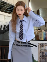 Litlookz Studio Y2K Tie Crop Shirt, view 5