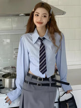 Litlookz Studio Y2K Tie Crop Shirt, view 6
