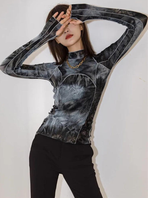 Litlookz Studio Y2K Tie Dye High Neck Top