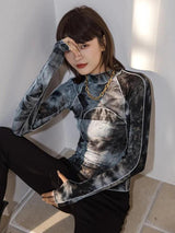 Litlookz Studio Y2K Tie Dye High Neck Top, view 4