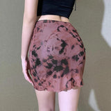 Litlookz Studio Y2K Tie Dye Mesh Mini Skirt, view 2