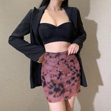 Litlookz Studio Y2K Tie Dye Mesh Mini Skirt, view 3