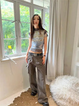 Litlookz Studio Y2K Tie Dye Mesh Top, view 2