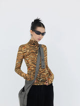 Litlookz Studio Y2K Tiger Mesh Top, view 3