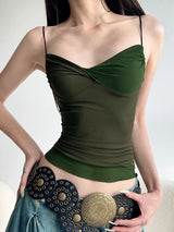 Litlookz Studio Y2K Twisted Bust Mesh Top, view 2
