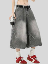 Litlookz Studio Y2K Ultra-Wide Denim Jorts, view 2