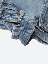 Litlookz Studio Y2K Upside Down Denim Mini Shorts, view 4