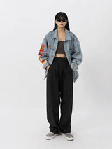 Litlookz Studio Y2K Vincent Van Gogh Denim Jacket, view 4
