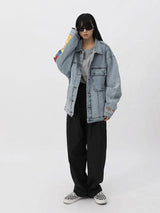 Litlookz Studio Y2K Vincent Van Gogh Denim Jacket, view 5