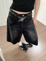 Litlookz Studio Y2K Vintage Baggy Denim Jorts, view 2
