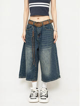 Litlookz Studio Y2K Vintage Baggy Denim Jorts, view 4